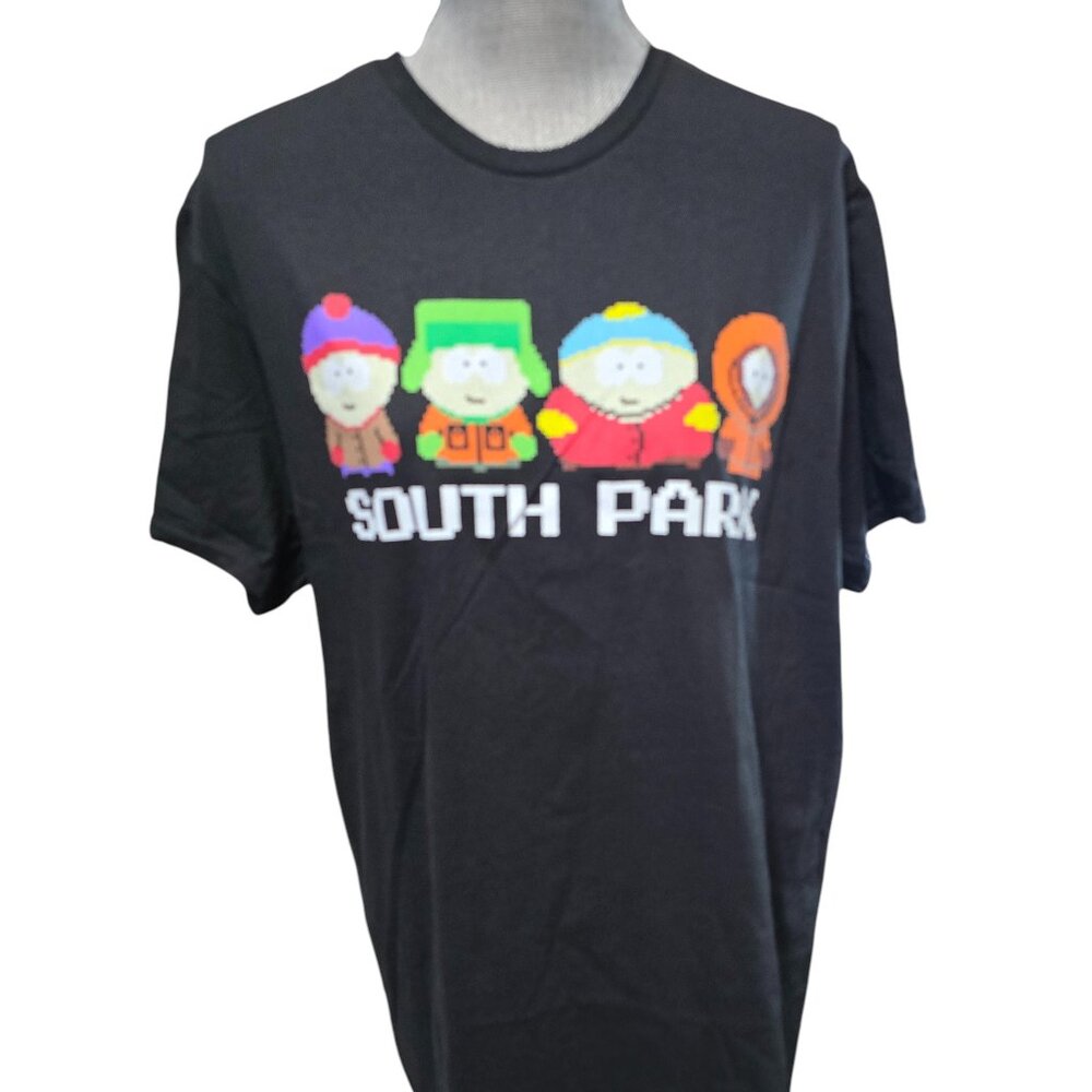South Park Men's Character Black Short Sleeve Tee Shirt Large NWOT
